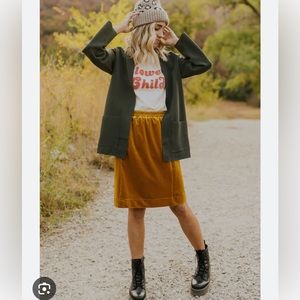 ROOLEE Love Story Velvet Skirt Size Small Color Rust